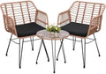 KROFEM 3 Piece Wicker Patio Bistro Furniture Set by KROFEM