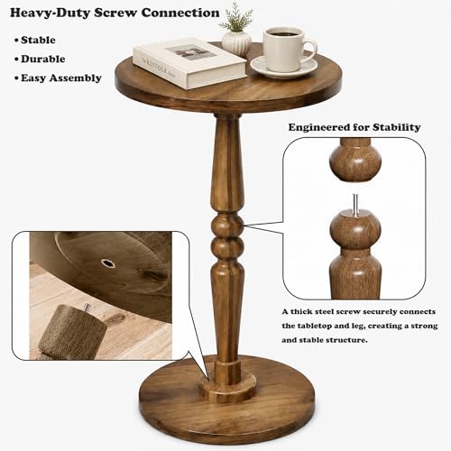 Wood Side Table End Table - Image 4