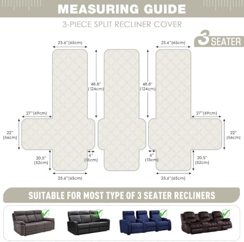 TAOCOCO Waterproof Recliner Sofa Cover Non Slip - Image 2