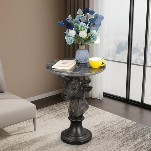 Modern End Table Black Deer Statue Side Table - Image 3