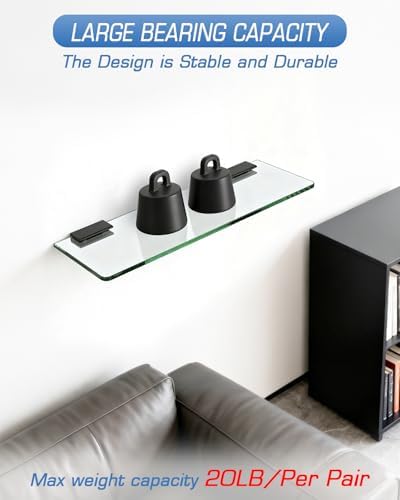 Alise Glass Shelf Brackets Black, Holders - Image 6