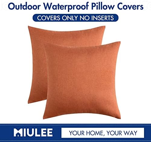 MIULEE Decorative Outdoor Pillow Covers Fall 18x18 Orange - Image 6