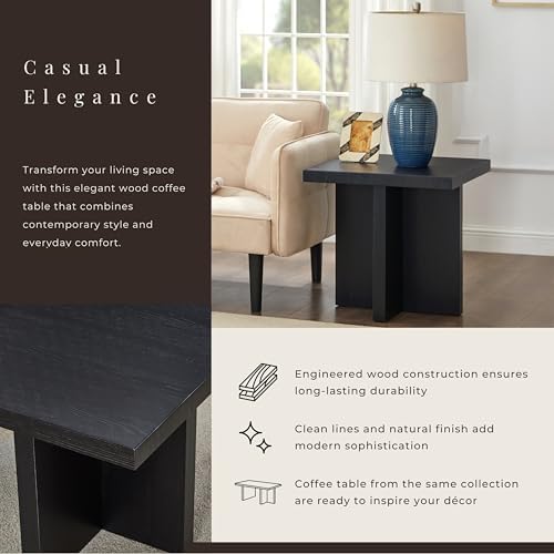 Roundhill Furniture Mchome Square End Table, Nightstand - Image 7