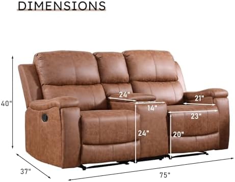 CANMOV Manual Reclining Loveseat - Image 2
