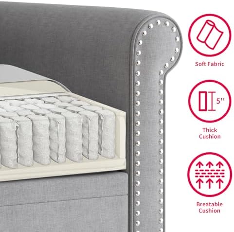 MUZZ 3PCS Sofa Set for Living Room, Modern Linen Couch Set - Image 4