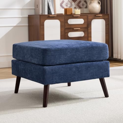 Large Ottoman, 29.5" Chenille Ottoman by YUUIJOAA