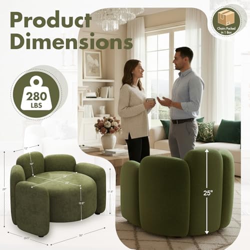 Hyfirm Green Mid-Century Modern Accent Side Chair, Scandinavian Style - Image 2