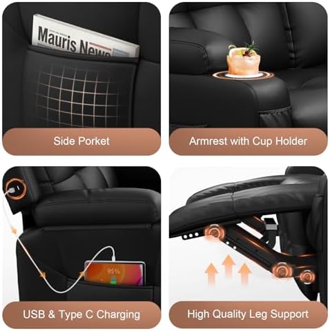 Reclining Loveseat Sofa, RV Loveseats Recliner Sofas Wall Hugger, Double - Image 5