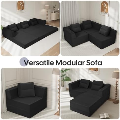 COMAX Futon Sofa Bed, Convertible Sofa Bed, Folding Boneless Couches - Image 5