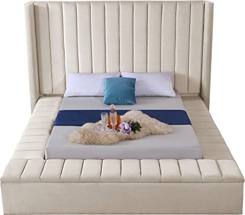 Meridian Furniture Kiki Collection Modern | Contemporary Velvet Upholsterd Bed - Image 6