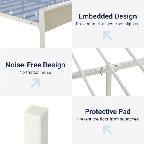 Allewie King Size Bed Frame, Heavy Duty 12 Metal Slats Support - Image 6