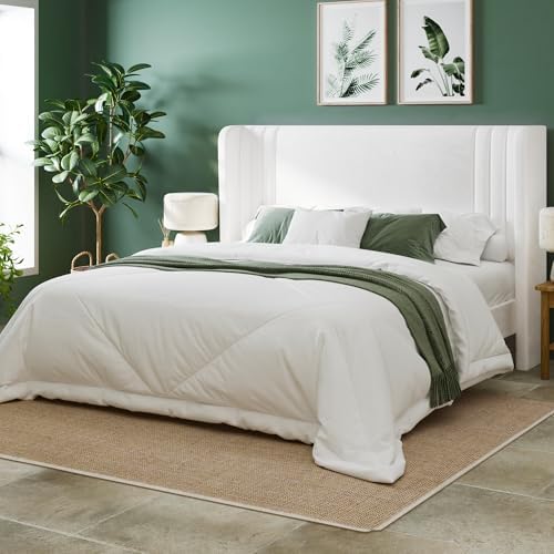 Allewie Queen Size Velvet Platform Bed Frame, Tall Wingback Headboard by Allewie