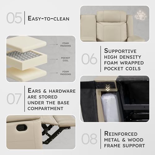 Lexicon Top Grain Leather Match Manual Double Reclining Loveseat - Image 4