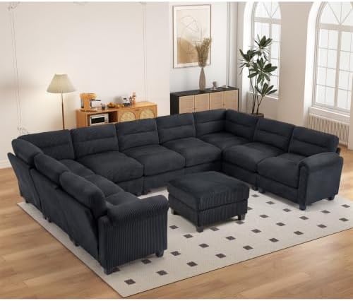 HAOMARKETS 141" Wide Modular Sectional Sofa Couch by HAOMARKETS
