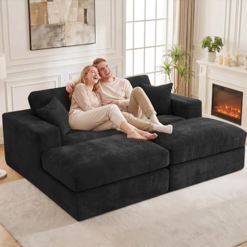 81" Oversized Double Chaise Lounge Chair, Cloud Boneless Sofa Bed - Image 2