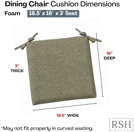 RSH DECOR Sunbrella Foam Chair Cushions Set of 2 | 18.5x16x3 | All-Weather - Image 3