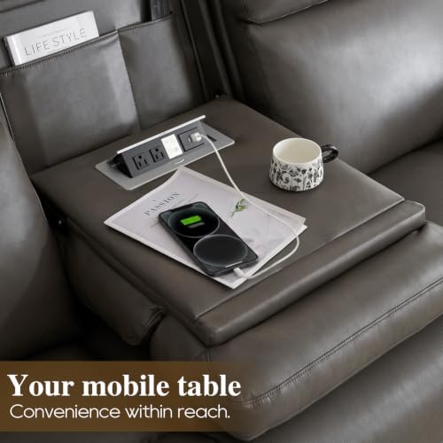 Power Reclining Sofa, 3-Seat Dual Electric Recliner Couch - Image 5