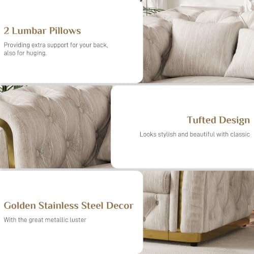 67.5"Velvet Chesterfield Sofa - Image 3