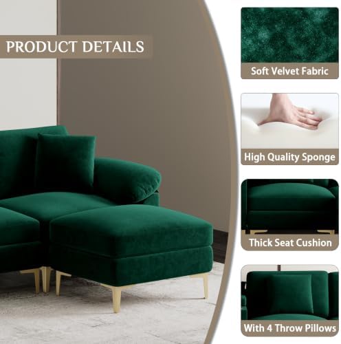 OUYESSIR 128" U-Shaped Sectional Couch - Image 4