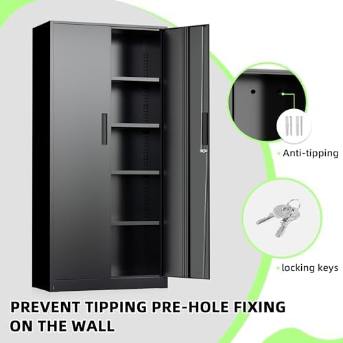 SUNCROWN 72" Metal Storage Cabinet - Image 4