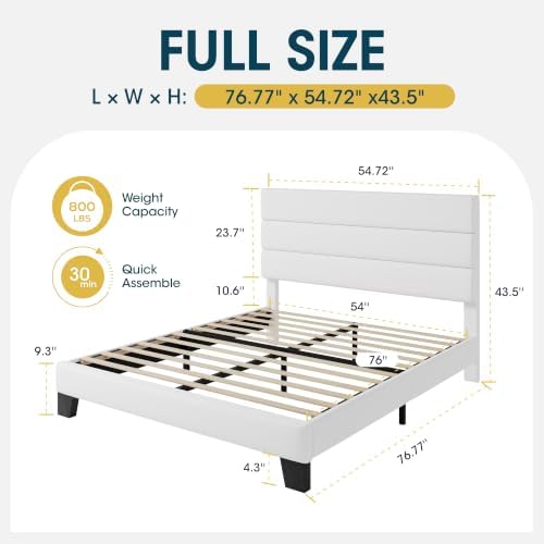 WEEWAY Full Size Velvet Bed Frame - Image 2