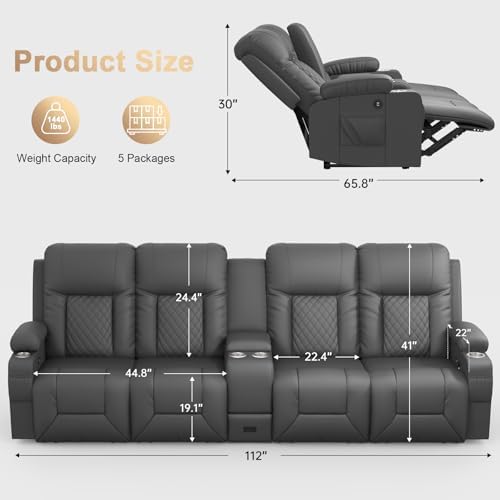Recliner Sofa, Home Theater Seating - Image 2