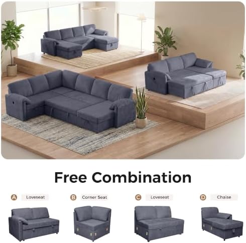 Tbfit 107" Pull Out Sofa, Sleeper Sofa Bed - Image 7