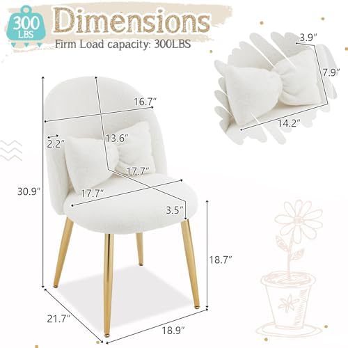 VINGLI Boucle Girls Vanity Chair - Image 2