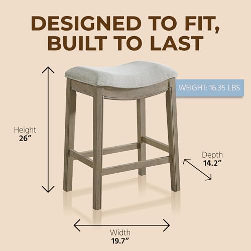 ROME + OAK Parker 26" Backless Saddle Stool, Reclaimed Oak - Image 2