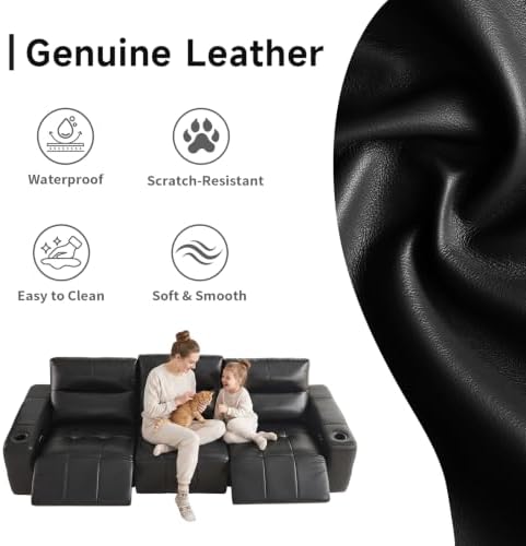 Zero Gravity Electric Recliner Sofas Genuine Leather Couch - Image 5