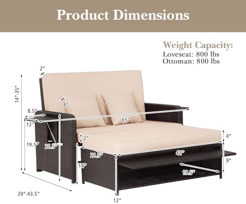 Tangkula Patio Rattan Daybed - Image 5