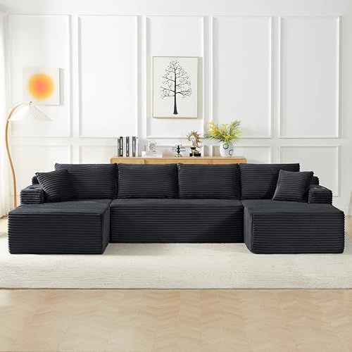 125" Modular Sectional Boneless Sofa Couch, Cloud U Shaped Couch - Image 6