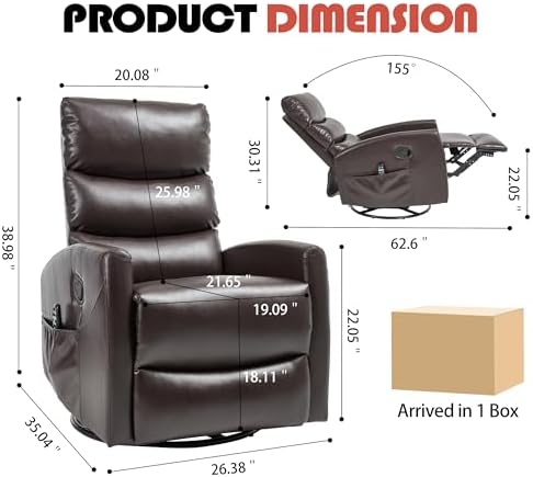 Manual Swivel Rocker Recliner Chair - Image 2