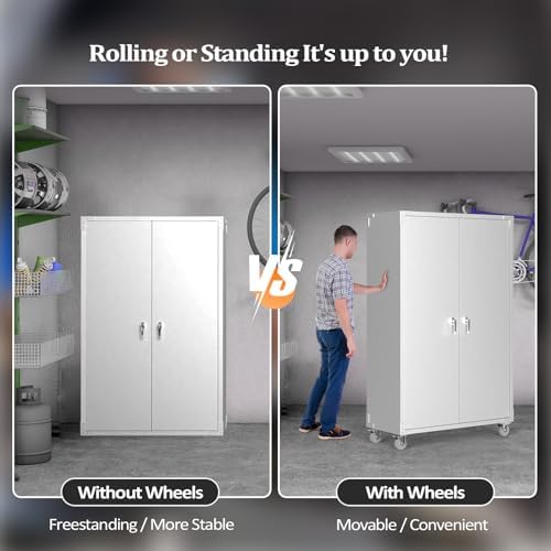 VINGLI Upgraded Wide & Deep Garage Storage Cabinet, Metal Storage Cabinet - Image 4