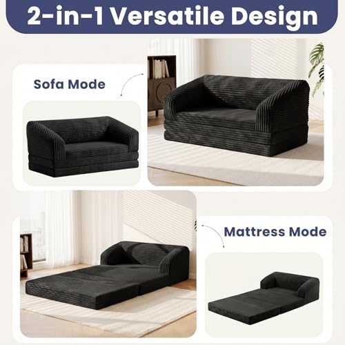 JUIKURY Convertible Sofa Bed, 3-in-1 Foldable Loveseat Couch - Image 6