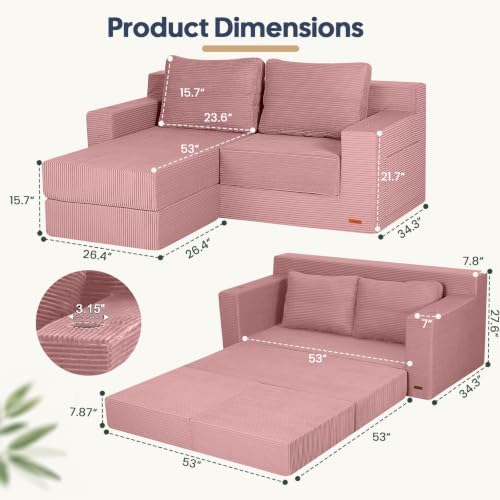 COMAX Futon Sofa Bed, Convertible Sofa Bed, Folding Boneless Couches - Image 2