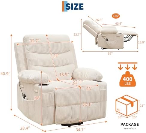 Garvee Oversized Power Lift Recliner Chair - Image 2