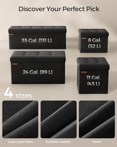 SONGMICS 43.3 Inches Folding Storage Ottoman Bench, Load 660 lb - Image 6