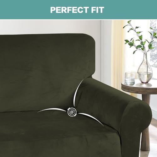 Turquoize Stretch Velvet Chair Cover Sofa Covers - Image 4