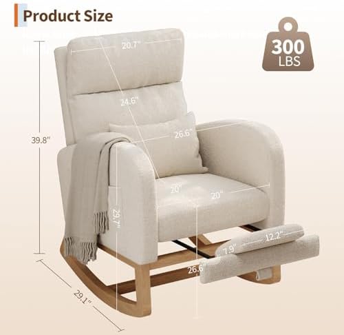 GarveeHome Rocking Chair, Nursery Glider Chair - Image 2