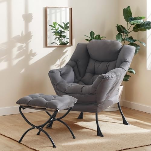 Lazy Chair with Ottoman, Soft Comfy Chair by HomeEastllyHome