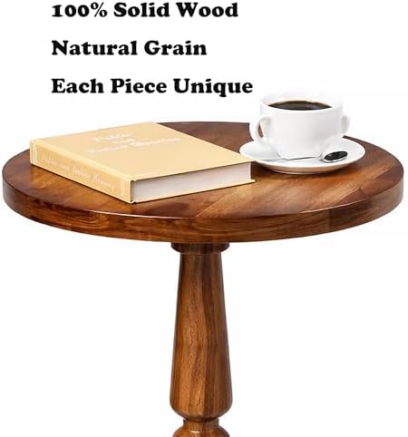 Small Wooden Round Side Table - Image 4