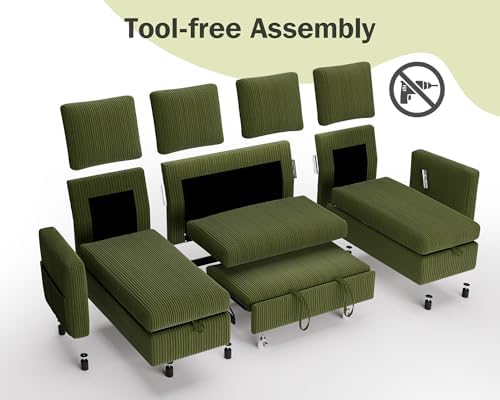 Vipbear 104" Sectional Sleeper Sofa Bed - Image 5