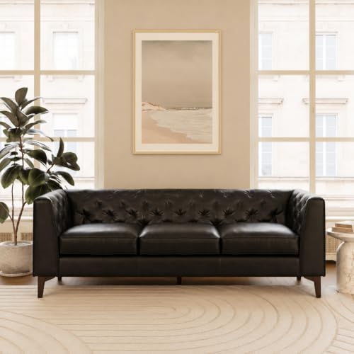 POLY & BARK Essex 89” Full-Grain Italian Leather Sofa – Tufted Back, - Image 2