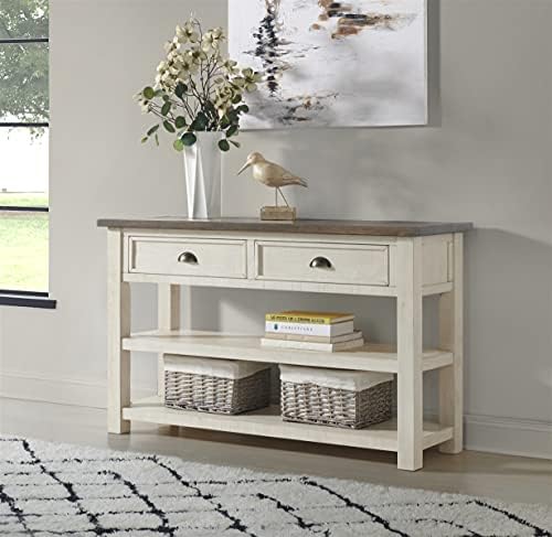Martin Svensson Home Monterey Solid Wood Sofa Console Table, Cream & Brown - Image 2