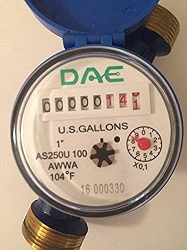 DAE AS250U-100 1" Water Meter, Measuring in Gallon + Couplings - Image 4