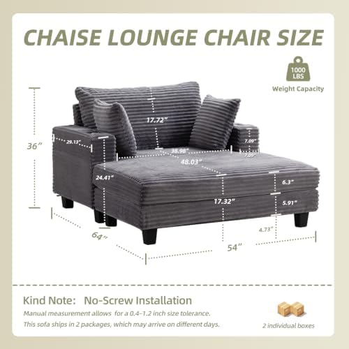 64" Comfy Oversized Lounge Chair Indoor - Image 2