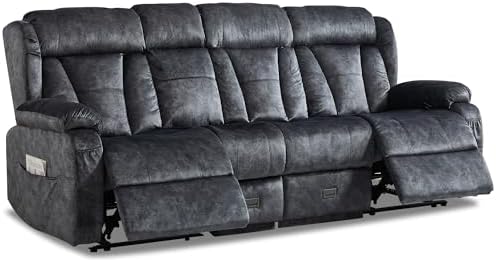 90.6" Reclining Sofa 3 Seater Recliner Couch by WISHDEER
