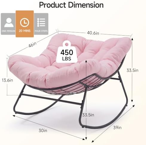 Papasan Rocking Chair, Oversized Outdoor Egg Chair - Image 2