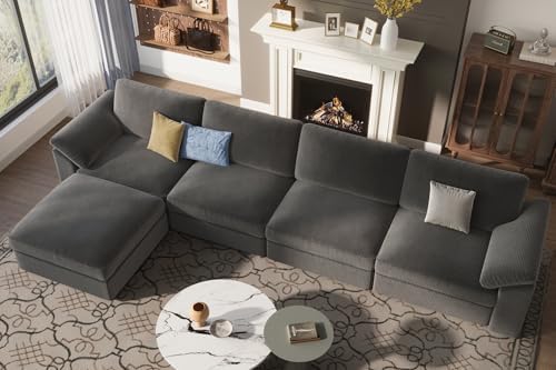 EASE MOOSE Oversized Sectional Modular Sofa, Large L Shaped Deep Seat Couch - Image 5